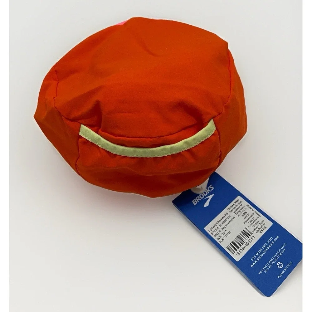Brooks Lightweight Packable Running Hat – Cherry Tomato / Neo Pink – NWT